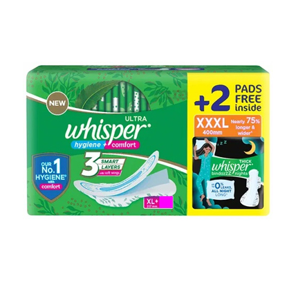 Whisper Ultra Comfort Sanitary Pads XL Plus 317 Mm